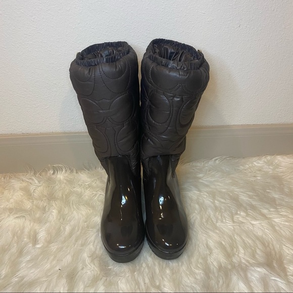 Coach Patent Leather Quilted Cantina Mid-Calf Boot - Picture 2 of 10